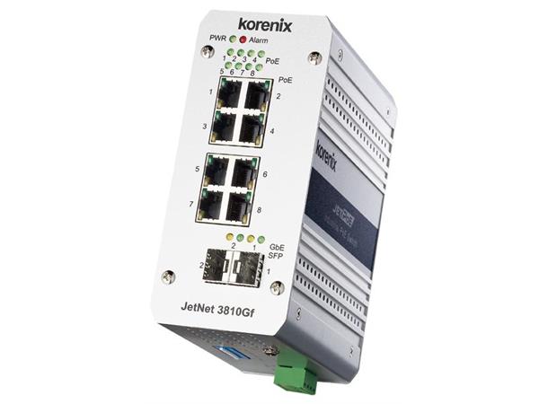 Korenix JetNet 3810GF Switch 8Tx PoE 2SFP Gb Boost